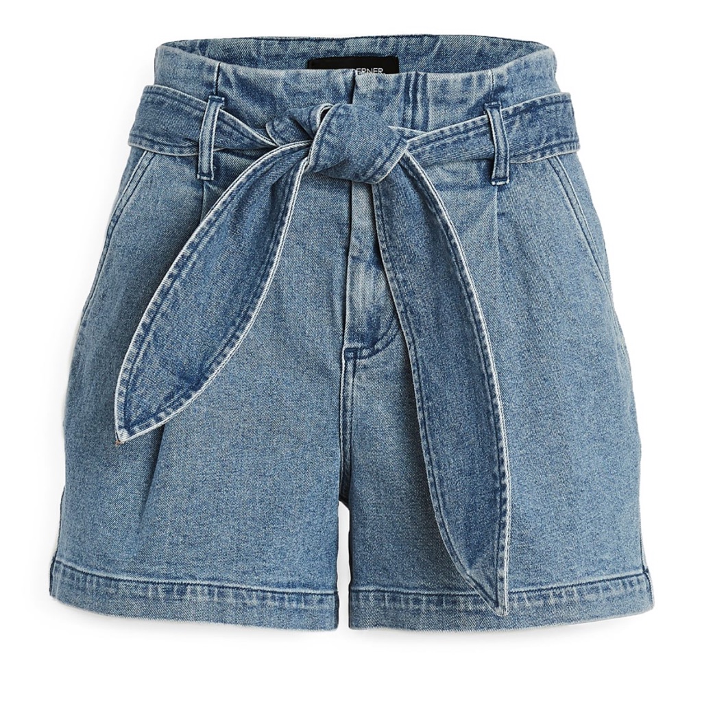Nwt David Lerner Shorts Lexi Pleated Denim Shorts Belted Jean Shorts Size 4